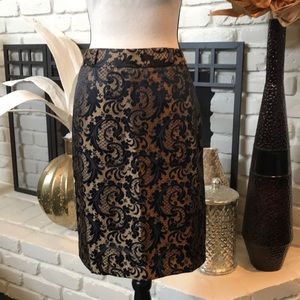 Worthington skirt with dramatic faux lace detail!